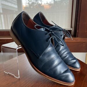 Everlane Navy Leather Flats